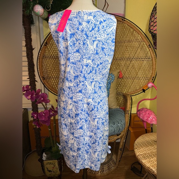 Lilly Pulitzer NWT Melani Dress Coastal Blue Fancy Feet Size 0,14 - Picture 4 of 9